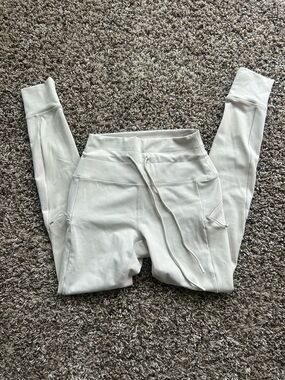 Women’s Cream Drawstring Leggings